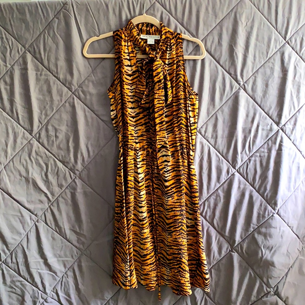 Tiger print silk dress